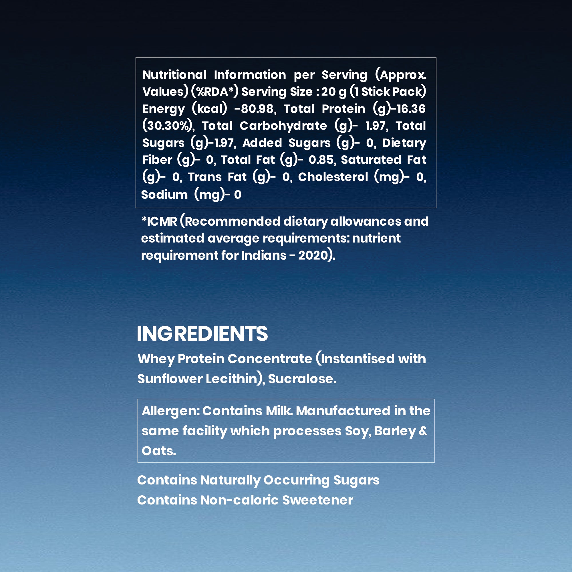Whey Protein Concentrate, 20 g